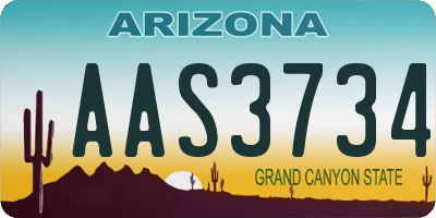 AZ license plate AAS3734