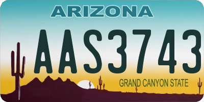 AZ license plate AAS3743