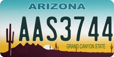 AZ license plate AAS3744