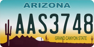 AZ license plate AAS3748