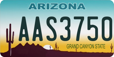 AZ license plate AAS3750