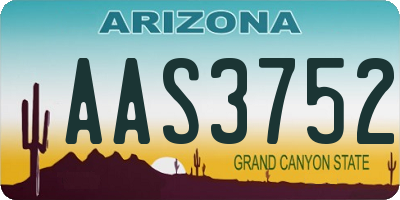 AZ license plate AAS3752