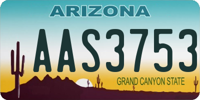 AZ license plate AAS3753