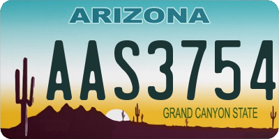 AZ license plate AAS3754