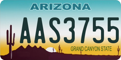 AZ license plate AAS3755