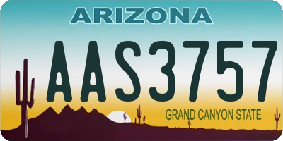 AZ license plate AAS3757