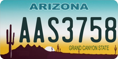 AZ license plate AAS3758