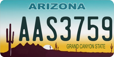 AZ license plate AAS3759