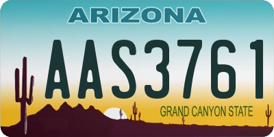 AZ license plate AAS3761