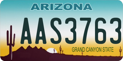 AZ license plate AAS3763
