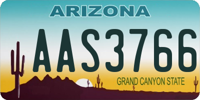 AZ license plate AAS3766