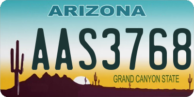 AZ license plate AAS3768