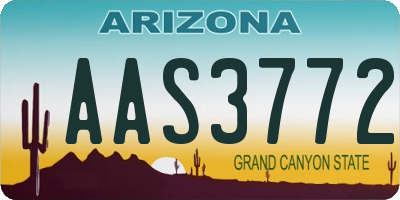 AZ license plate AAS3772