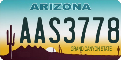 AZ license plate AAS3778