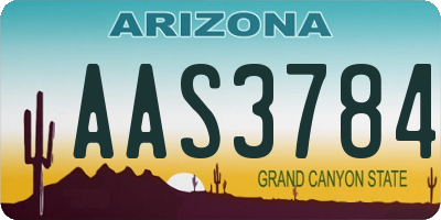AZ license plate AAS3784