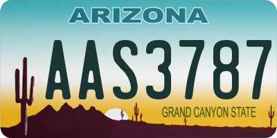AZ license plate AAS3787