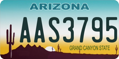AZ license plate AAS3795