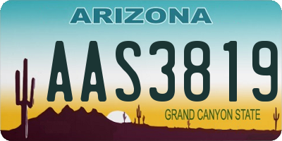 AZ license plate AAS3819