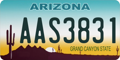 AZ license plate AAS3831