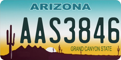 AZ license plate AAS3846