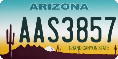 AZ license plate AAS3857