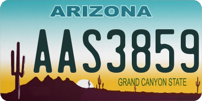 AZ license plate AAS3859
