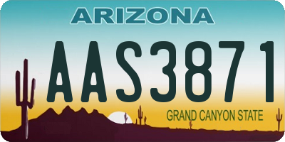 AZ license plate AAS3871