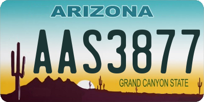 AZ license plate AAS3877