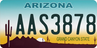 AZ license plate AAS3878