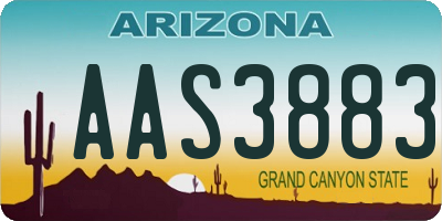 AZ license plate AAS3883