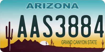 AZ license plate AAS3884