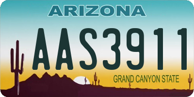 AZ license plate AAS3911