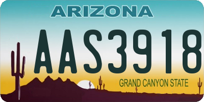 AZ license plate AAS3918