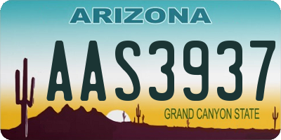 AZ license plate AAS3937