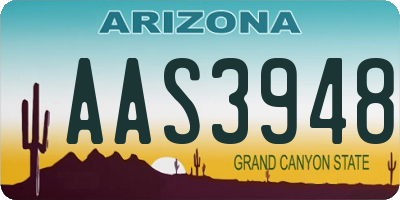 AZ license plate AAS3948