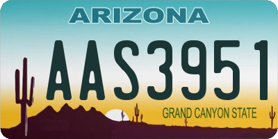 AZ license plate AAS3951