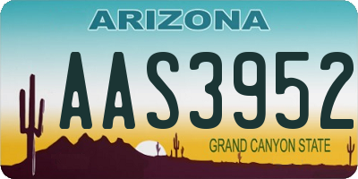 AZ license plate AAS3952