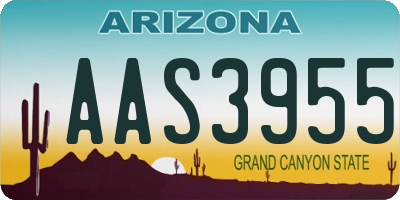 AZ license plate AAS3955