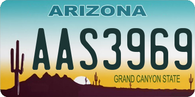 AZ license plate AAS3969