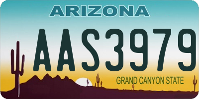 AZ license plate AAS3979