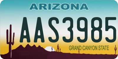 AZ license plate AAS3985