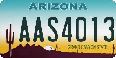 AZ license plate AAS4013
