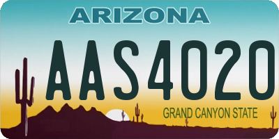 AZ license plate AAS4020