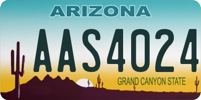 AZ license plate AAS4024