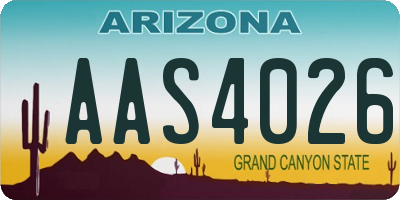 AZ license plate AAS4026