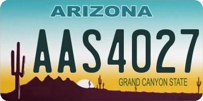 AZ license plate AAS4027
