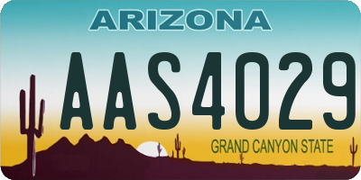 AZ license plate AAS4029