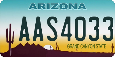 AZ license plate AAS4033