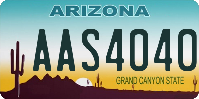 AZ license plate AAS4040
