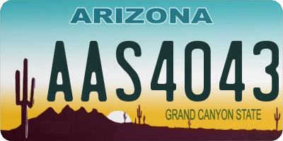 AZ license plate AAS4043